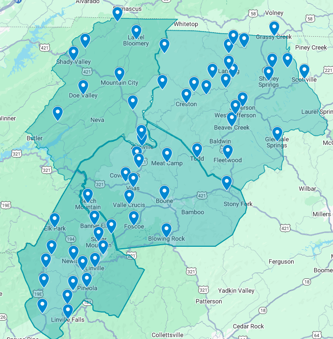 map of coverage area